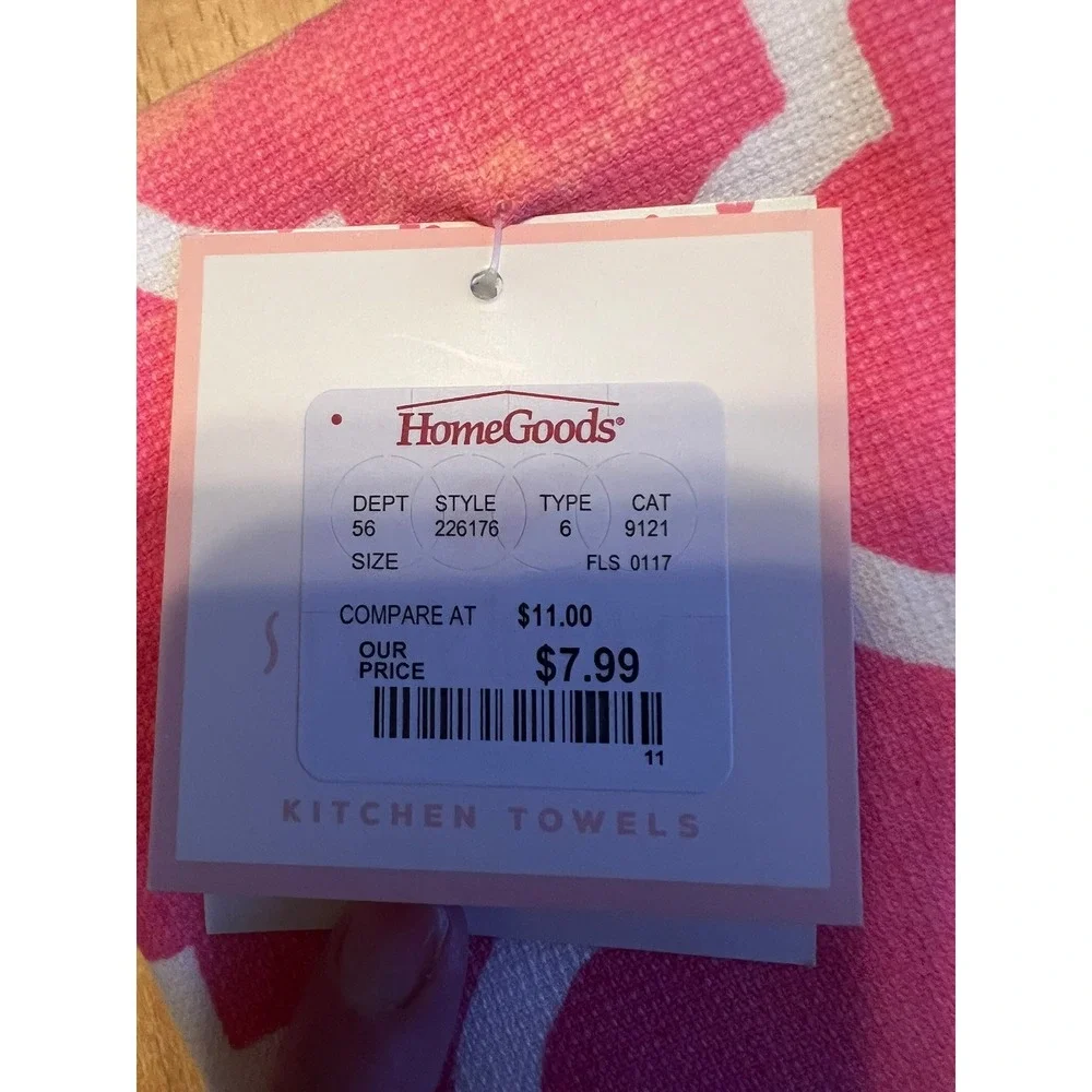 Storehouse Valentine Kitchen Towels Unisex 28in Pink Brand New 3-Pack Quatrefoil